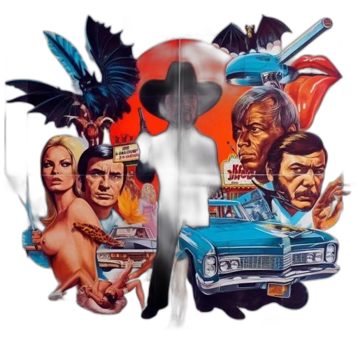 car, comic book art, concept art, movie transparent PNG cut-out