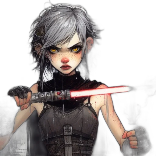 staff, weapon, sword, fantasy art transparent PNG cut-out