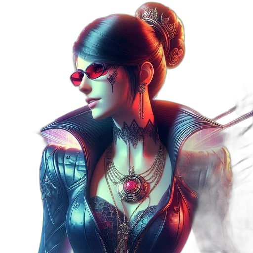 cyberpunk, concept art, fantasy art, comic book art transparent PNG cut-out