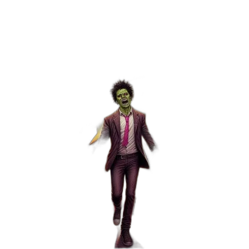 creature, mask, staff, jacket transparent PNG cut-out