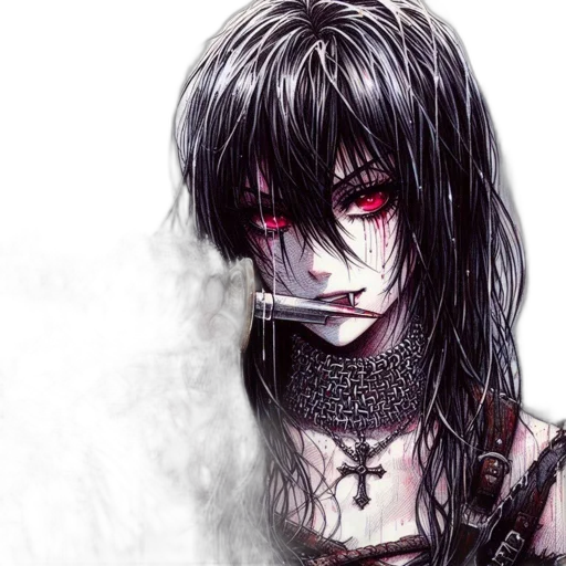 face, fantasy art, comic book art, anime transparent PNG cut-out
