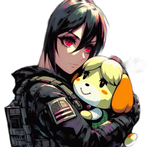 jacket, weapon, pixel art, anime transparent PNG cut-out