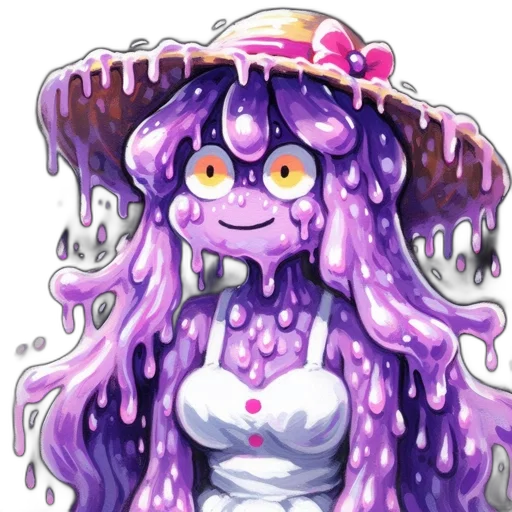 creature, hat, dress, staff transparent PNG cut-out