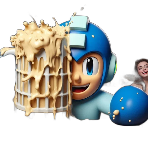 food, robot, 3d render, concept art transparent PNG cut-out