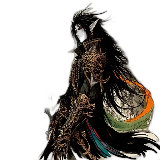 mask, dragon, creature, staff transparent PNG cut-out
