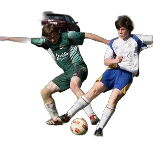 photorealistic, two, soccer, players transparent PNG cut-out