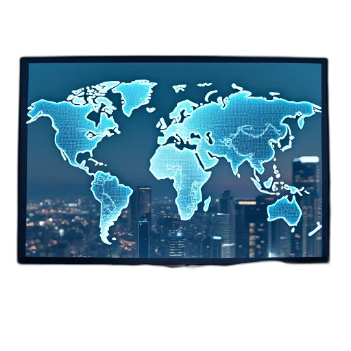 digital, world, map, virtual transparent PNG cut-out