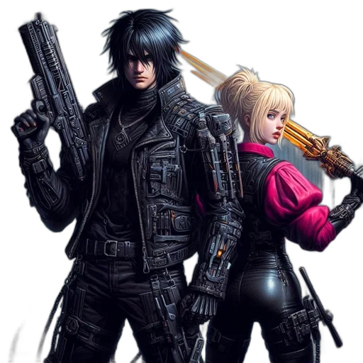 jacket, weapon, cyberpunk, concept art transparent PNG cut-out