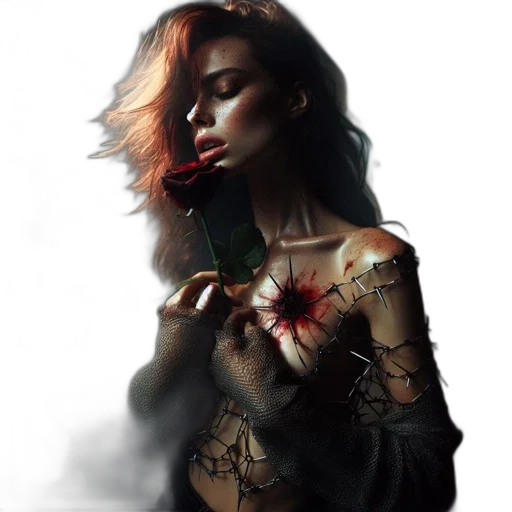dress, flower, jewelry, face transparent PNG cut-out