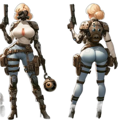 robot, weapon, concept art, cyberpunk transparent PNG cut-out