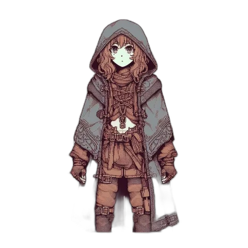 jacket, mask, weapon, staff transparent PNG cut-out