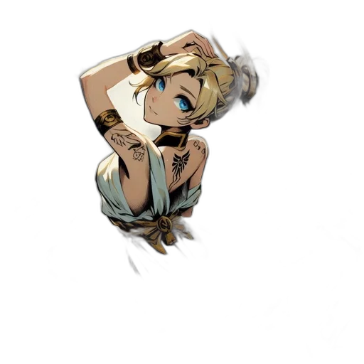 weapon, staff, jewelry, hair transparent PNG cut-out