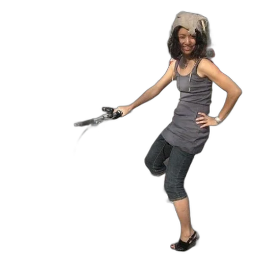 weapon, staff, hat, hair transparent PNG cut-out