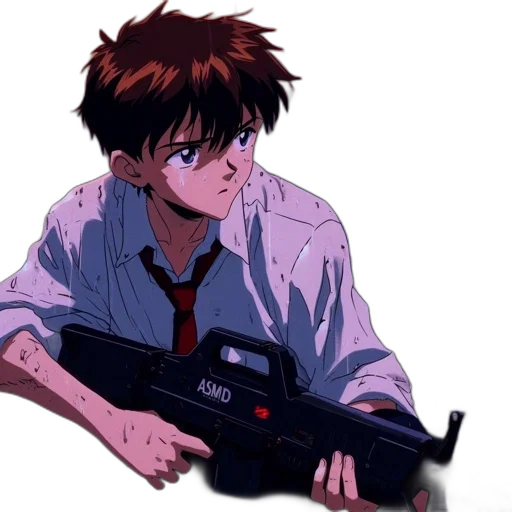 weapon, robot, vaporwave, cyberpunk transparent PNG cut-out