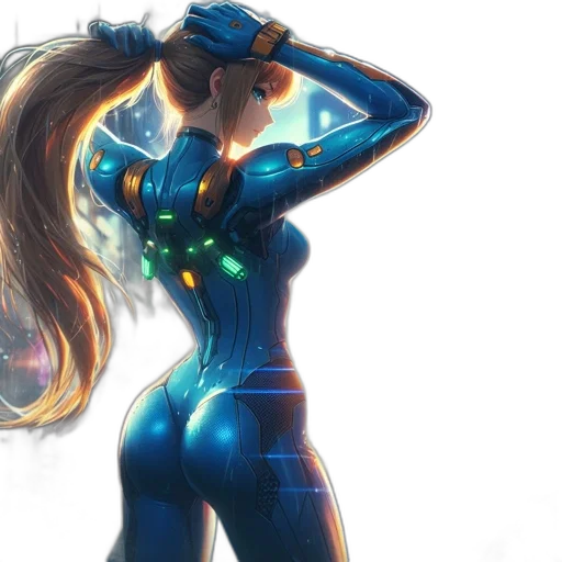 dress, robot, concept art, cyberpunk transparent PNG cut-out
