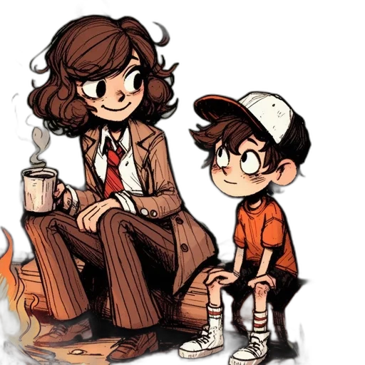 comic book art, cartoon, concept art, watercolor transparent PNG cut-out