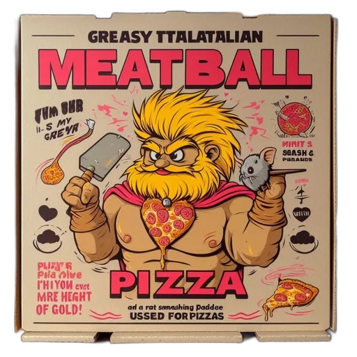 food, comic book art, pizza, box transparent PNG cut-out