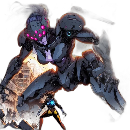 robot, concept art, comic book art, fantasy art transparent PNG cut-out