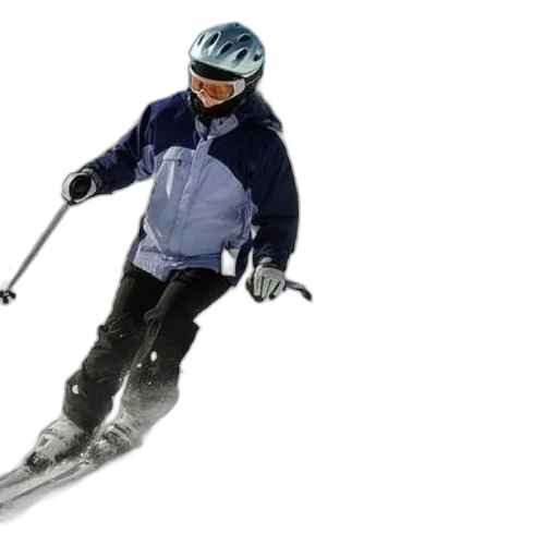 staff, photorealistic, skier, blue transparent PNG cut-out