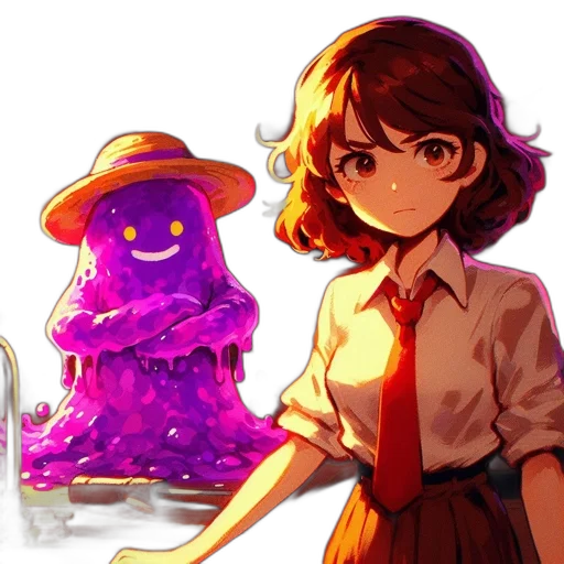 creature, hat, staff, dress transparent PNG cut-out