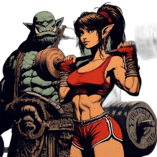 comic book art, concept art, fantasy art, cartoon transparent PNG cut-out
