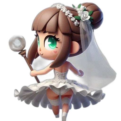 dress, staff, weapon, crown transparent PNG cut-out