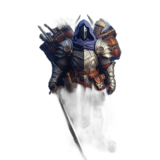 sword, weapon, mask, jacket transparent PNG cut-out