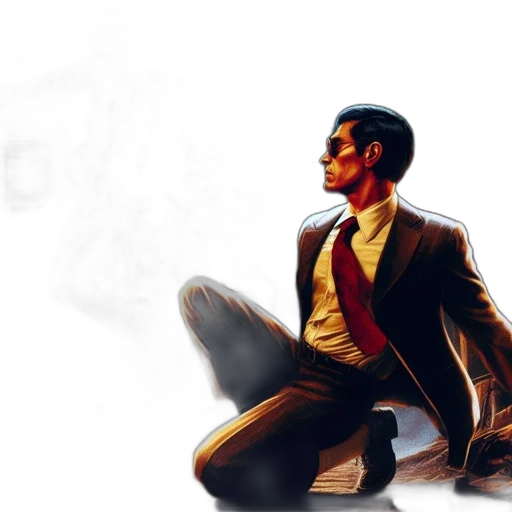 jacket, staff, comic book art, concept art transparent PNG cut-out