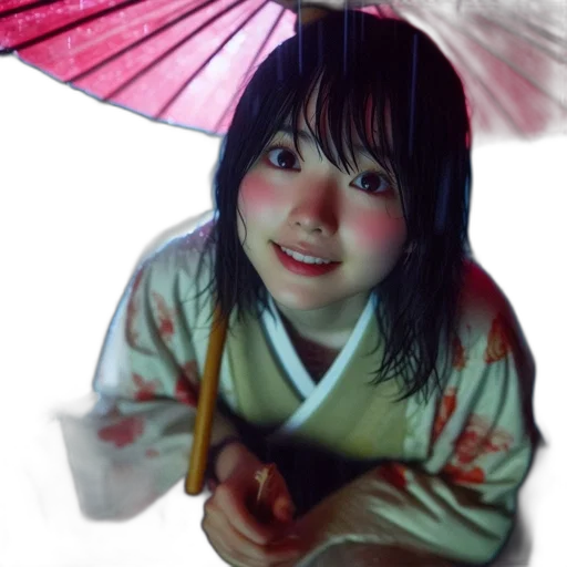 umbrella, face, staff, flower transparent PNG cut-out