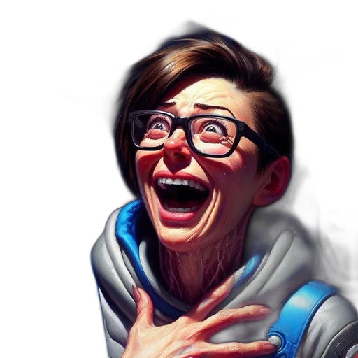 face, jacket, creature, photorealistic transparent PNG cut-out