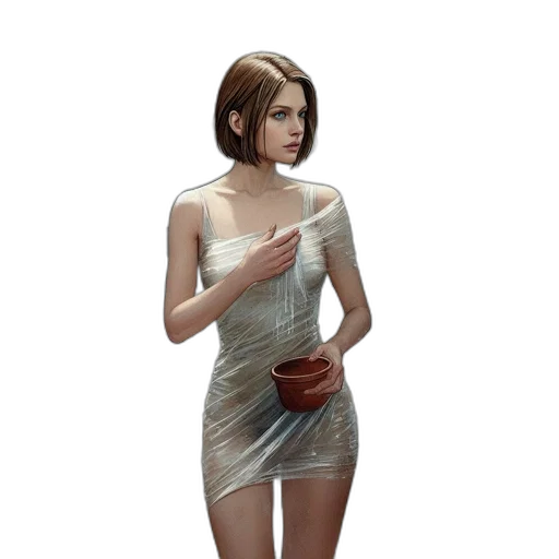 dress, jewelry, staff, food transparent PNG cut-out