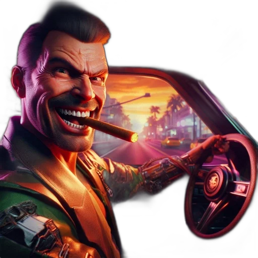 car, concept art, cyberpunk, comic book art transparent PNG cut-out