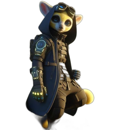 jacket, mask, staff, animal transparent PNG cut-out