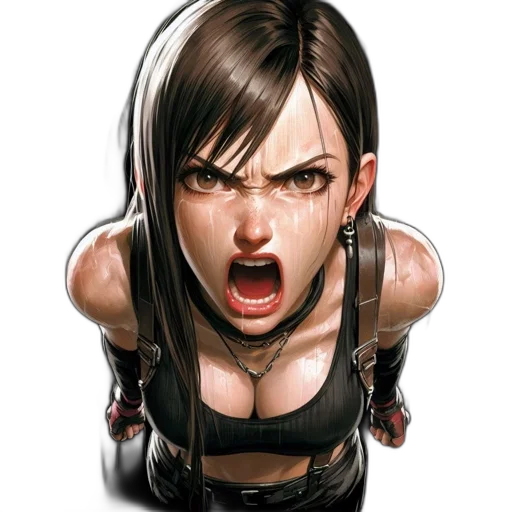 face, comic book art, concept art, photorealistic transparent PNG cut-out