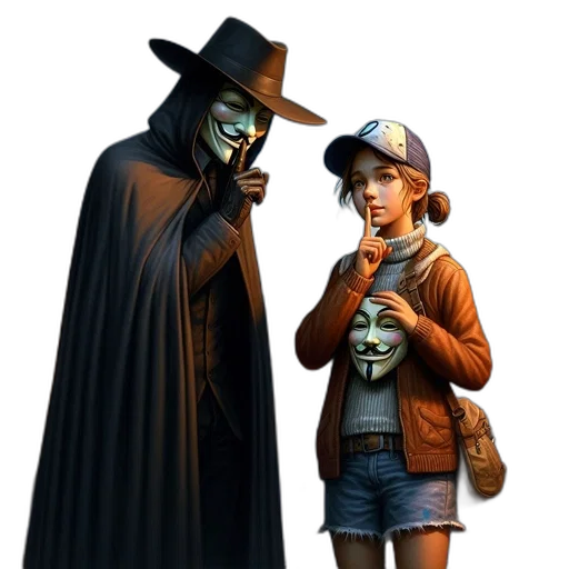 mask, concept art, comic book art, 3d render transparent PNG cut-out