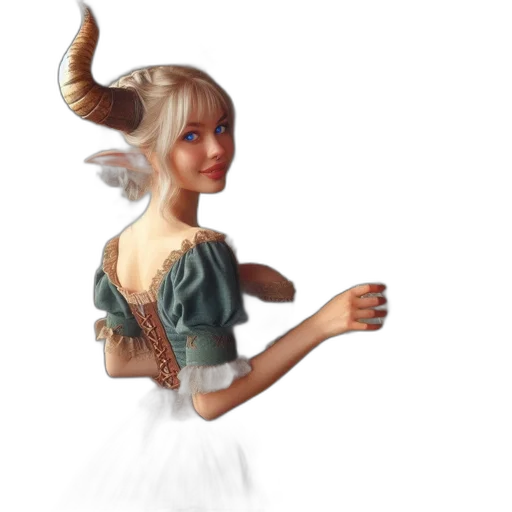 dragon, dress, staff, creature transparent PNG cut-out
