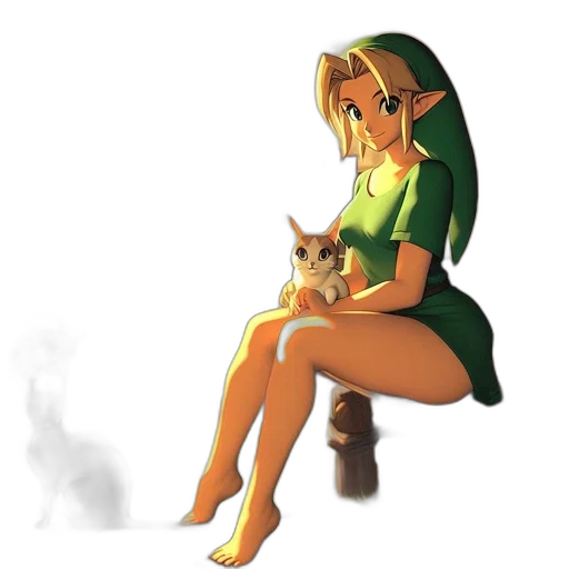 dress, animal, staff, pixel art transparent PNG cut-out
