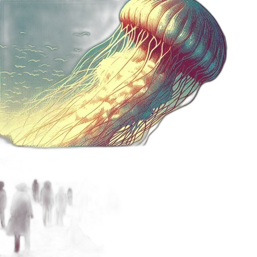umbrella, hair, creature, concept art transparent PNG cut-out