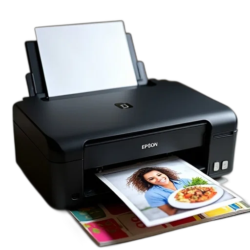 3d render, photorealistic, black, epson transparent PNG cut-out