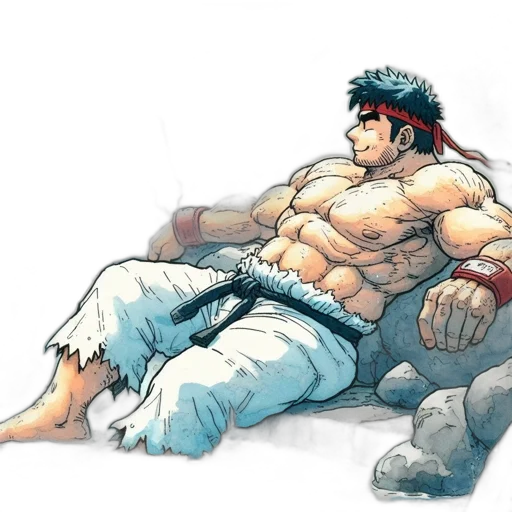 watercolor, concept art, comic book art, anime transparent PNG cut-out