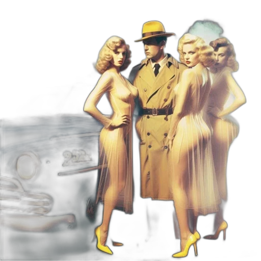 dress, hat, car, concept art transparent PNG cut-out