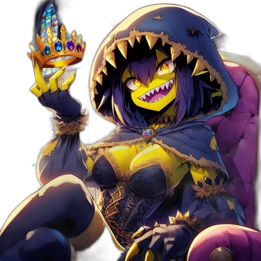 crown, creature, staff, weapon transparent PNG cut-out