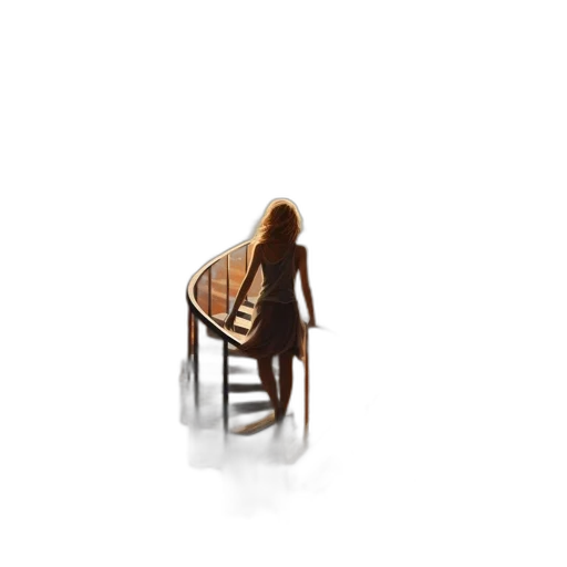 furniture, dress, hair, jacket transparent PNG cut-out