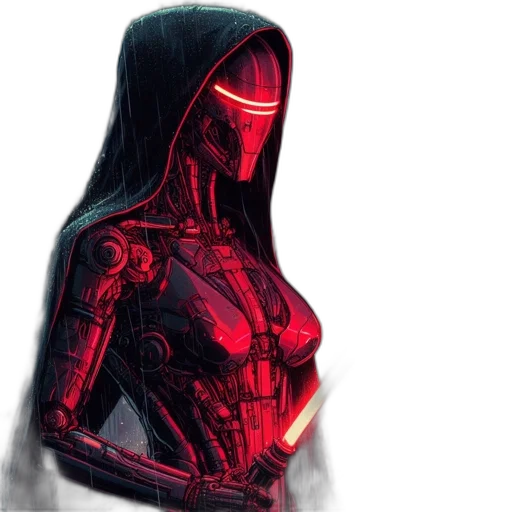 mask, dress, concept art, cyberpunk transparent PNG cut-out