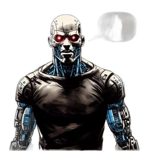 robot, mask, comic book art, concept art transparent PNG cut-out