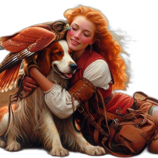 animal, fantasy art, photorealistic, oil painting transparent PNG cut-out