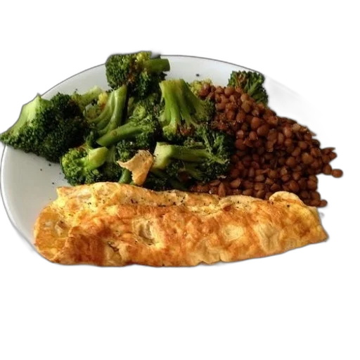 food, plate, broccoli, lentils transparent PNG cut-out