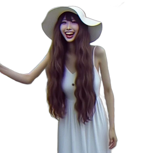 hat, dress, hair, creature transparent PNG cut-out