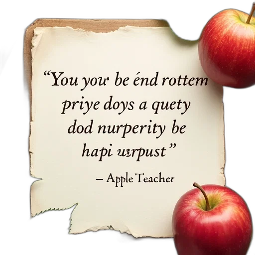 quote, apple, teacher, paper transparent PNG cut-out