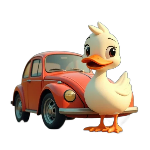 car, animal, 3d render, photorealistic transparent PNG cut-out